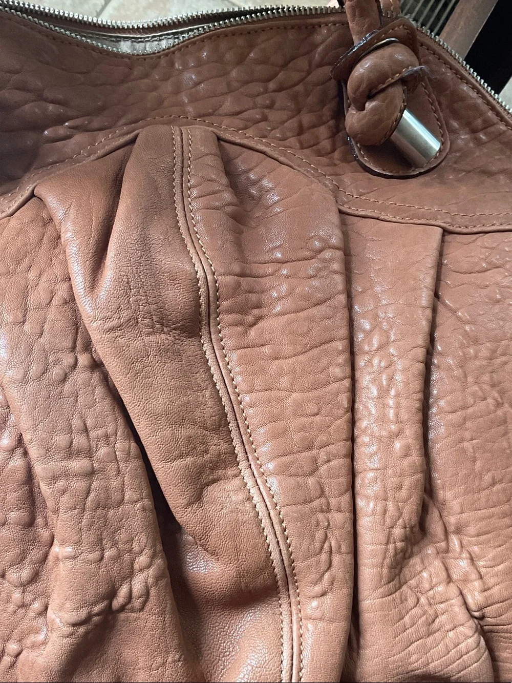 Classic Tan Leather Tote Handbag